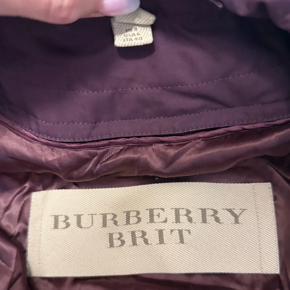 Deep Maroon Women's Burberry Trench Coat - Picture 14 of 15